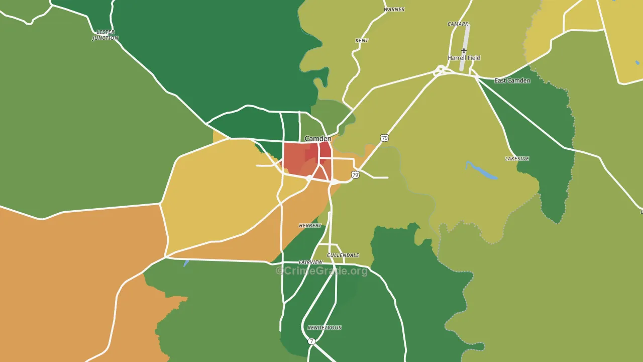 71701, AR Map of Drug-Related Crime Rates