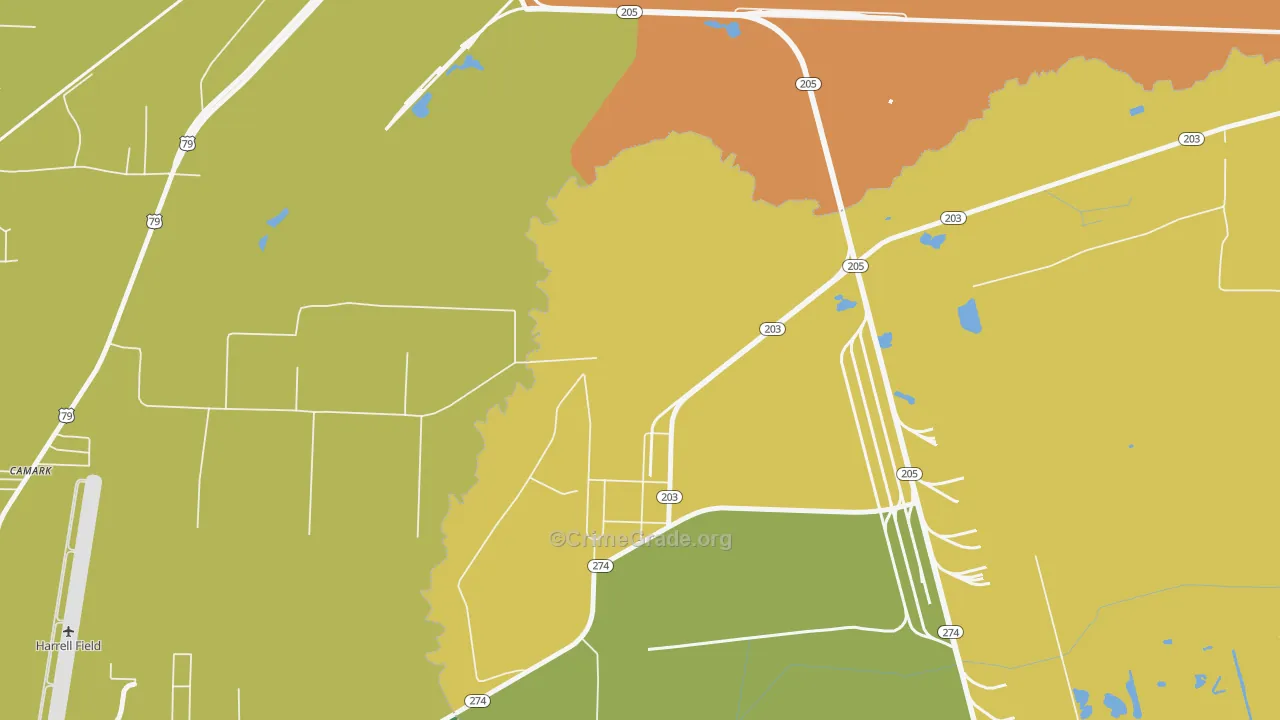 71711, AR Map of Drug-Related Crime Rates