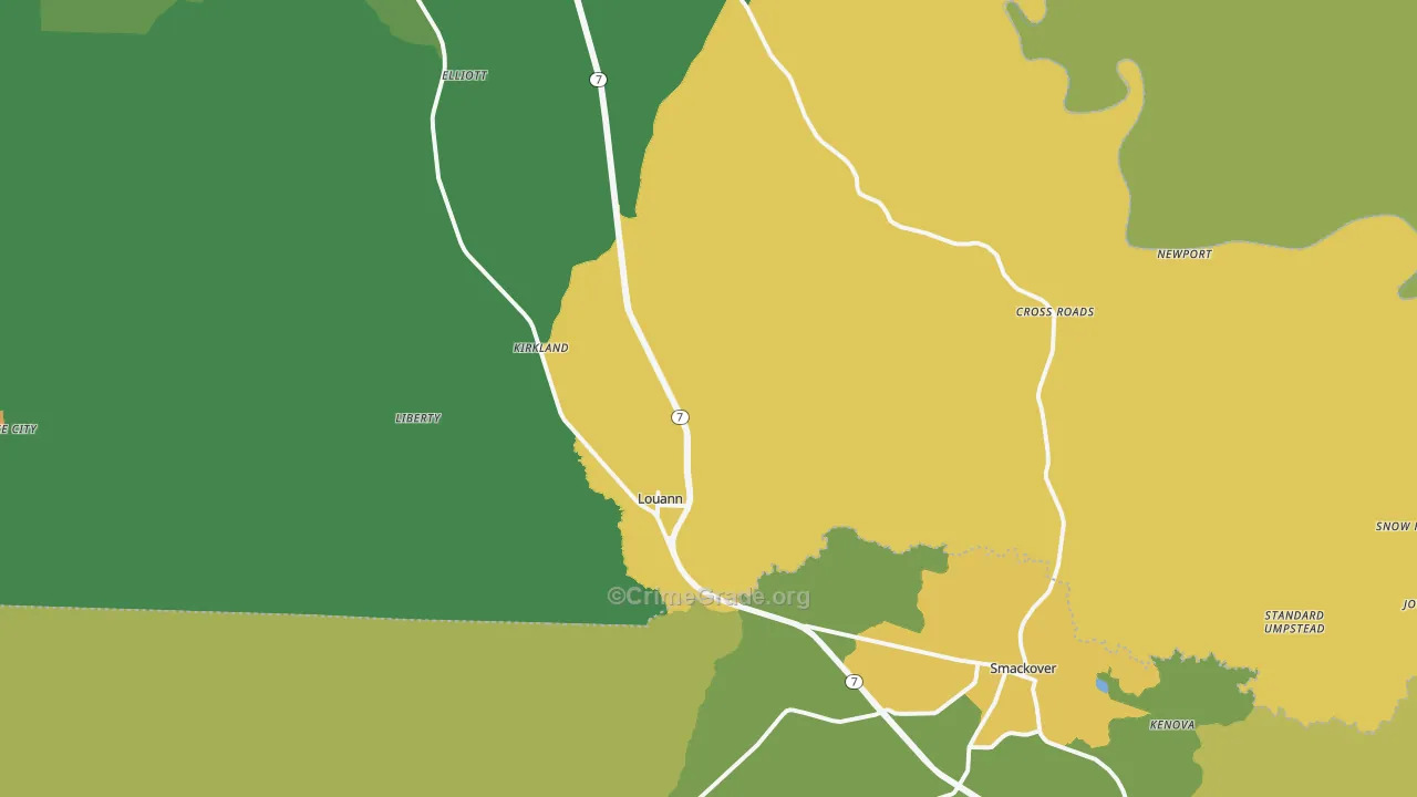71751, AR Map of Drug-Related Crime Rates