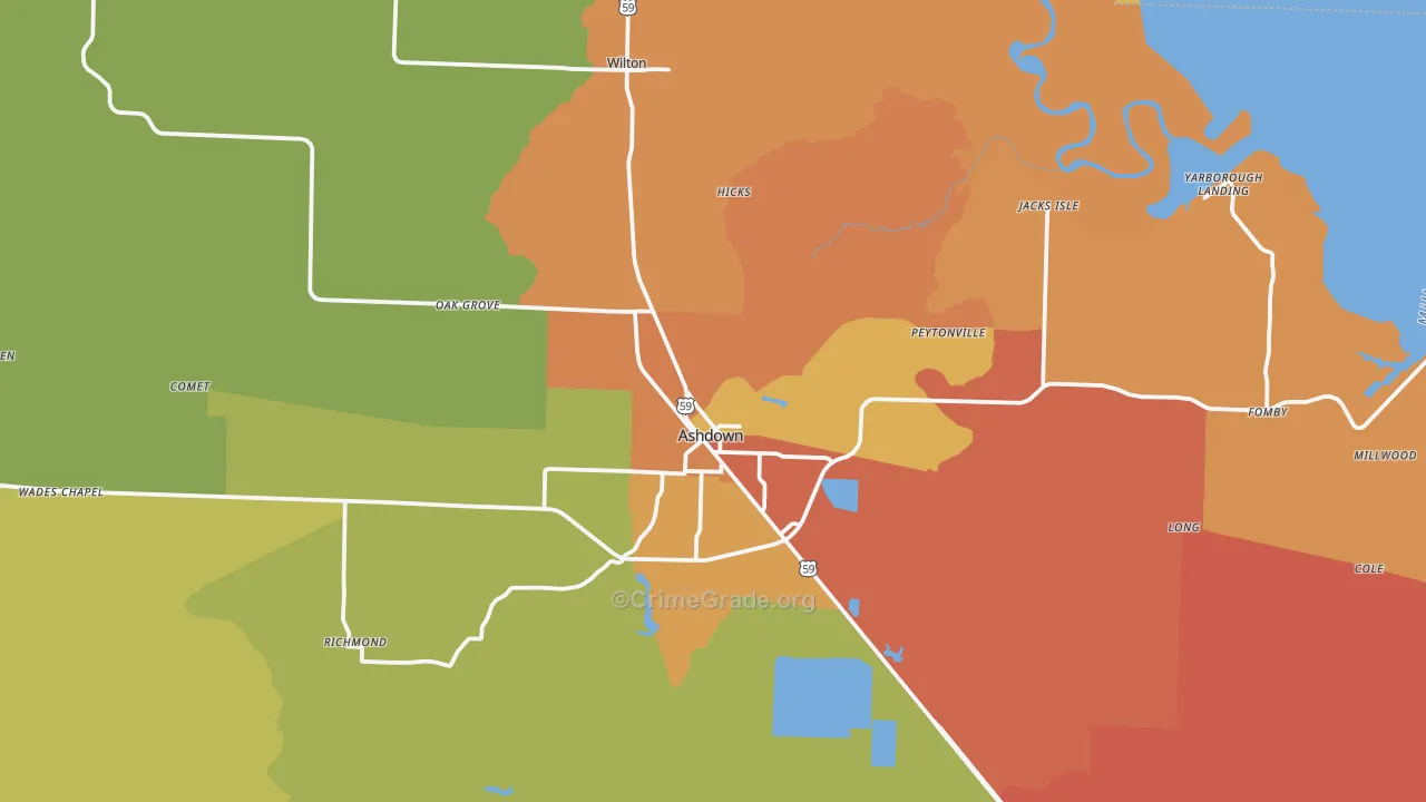 71822, AR Map of Drug-Related Crime Rates