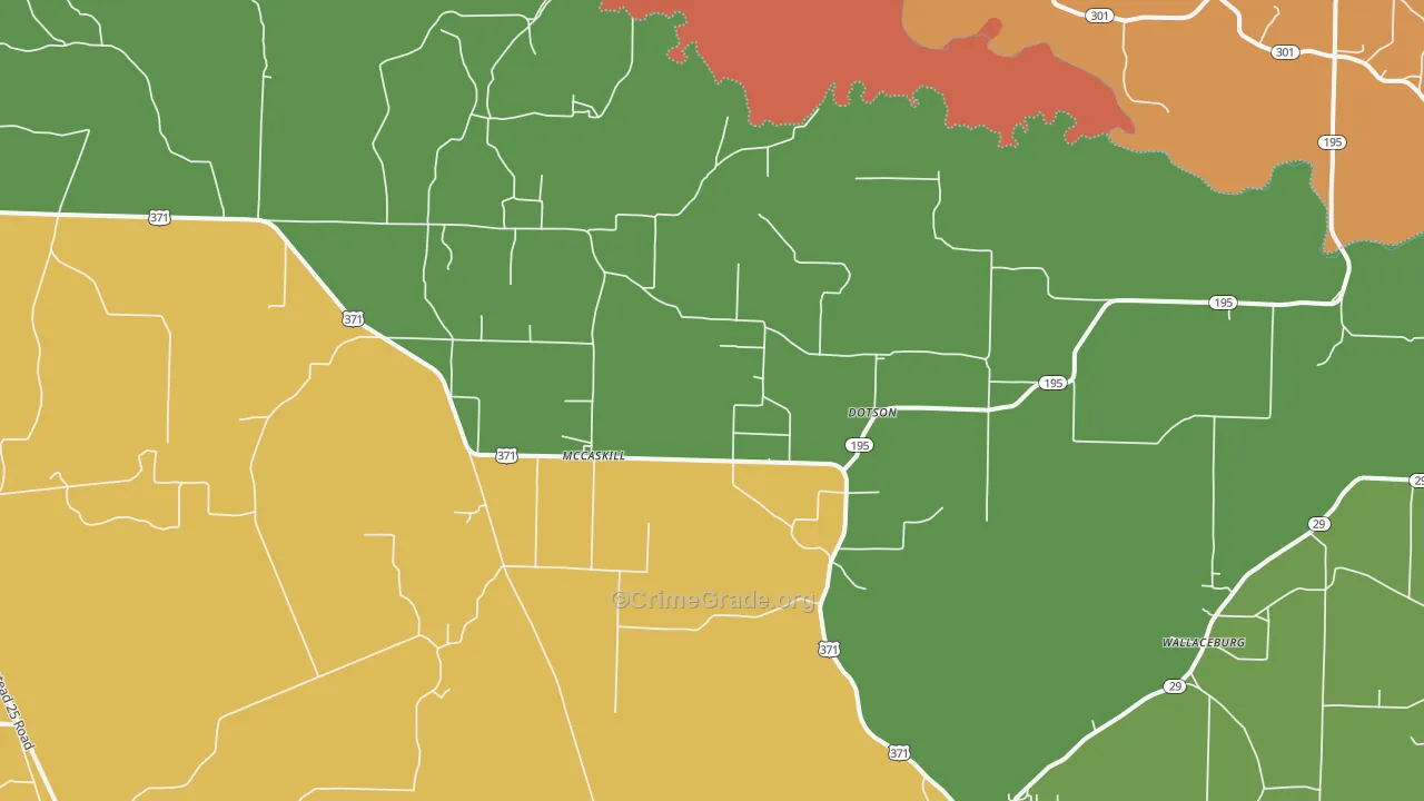 71847, AR Map of Drug-Related Crime Rates