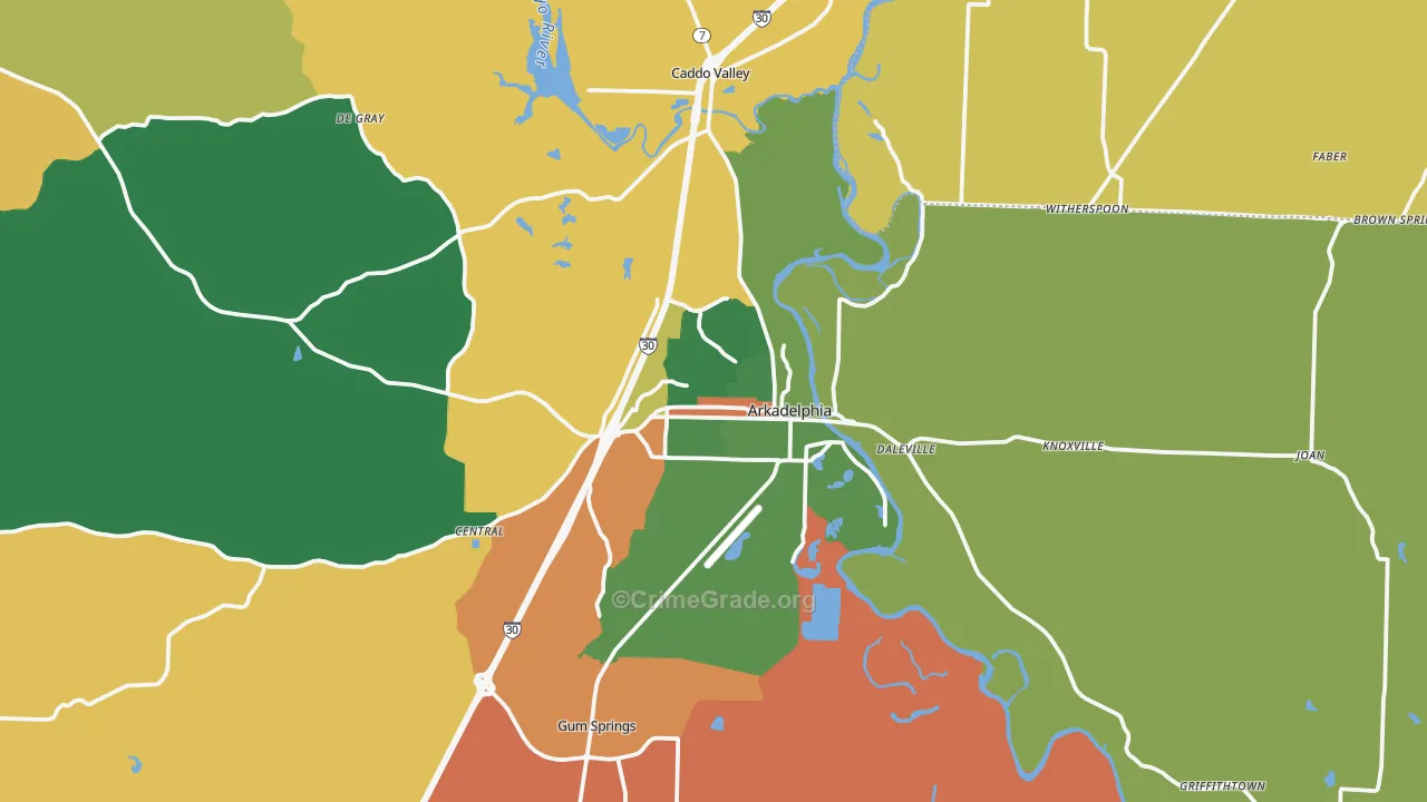 71923, AR Map of Drug-Related Crime Rates