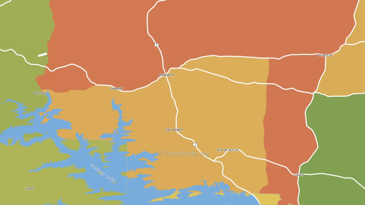 71929, AR Map of Drug-Related Crime Rates