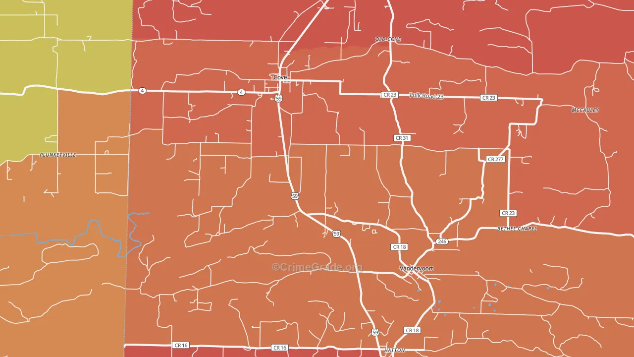71937, AR Map of Drug-Related Crime Rates
