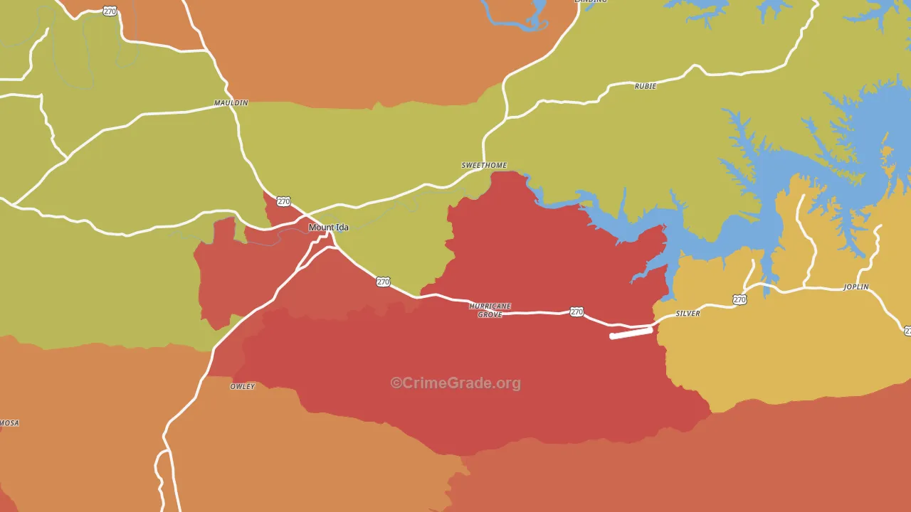 71957, AR Map of Drug-Related Crime Rates