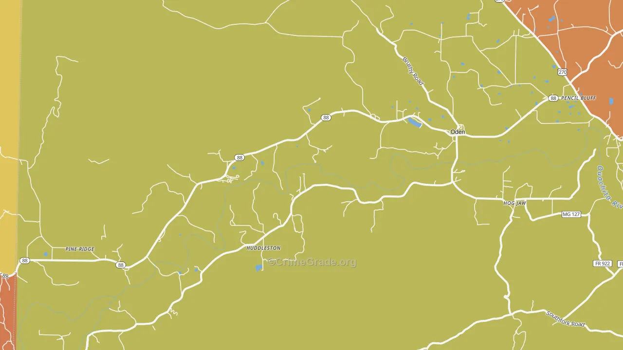 71961, AR Map of Drug-Related Crime Rates