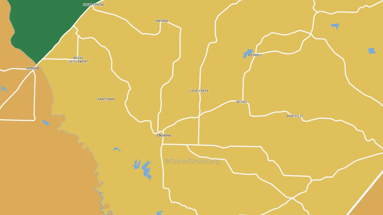 71962, AR Map of Drug-Related Crime Rates
