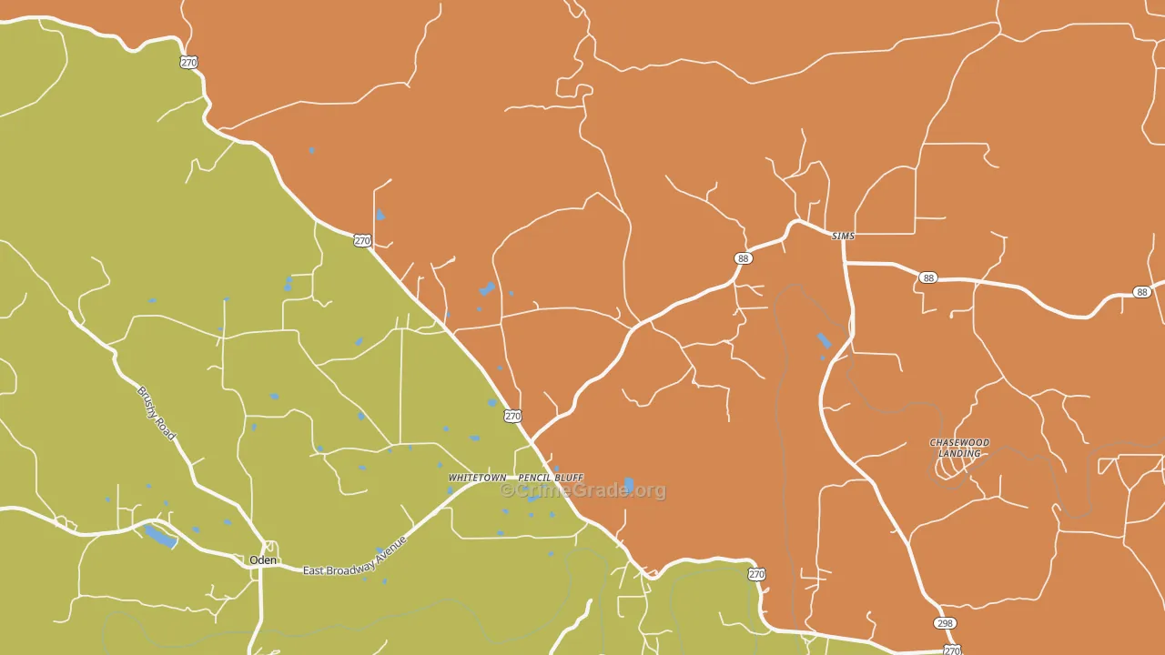 71965, AR Map of Drug-Related Crime Rates