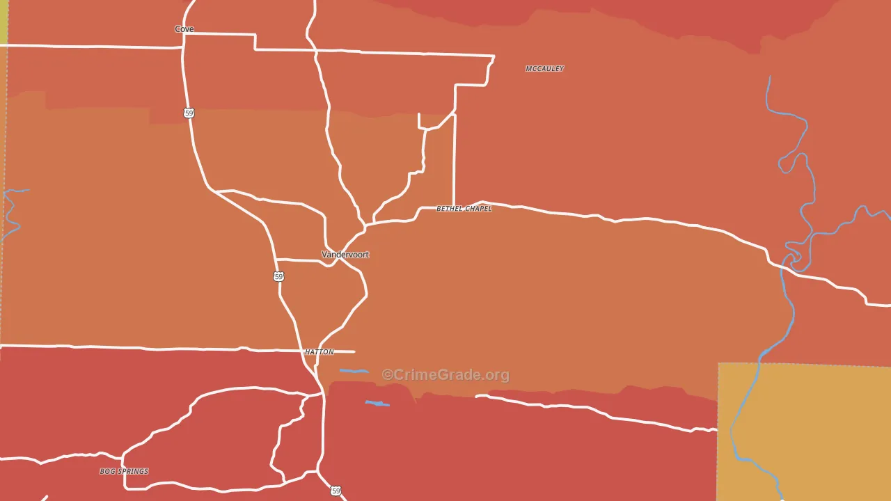 71972, AR Map of Drug-Related Crime Rates
