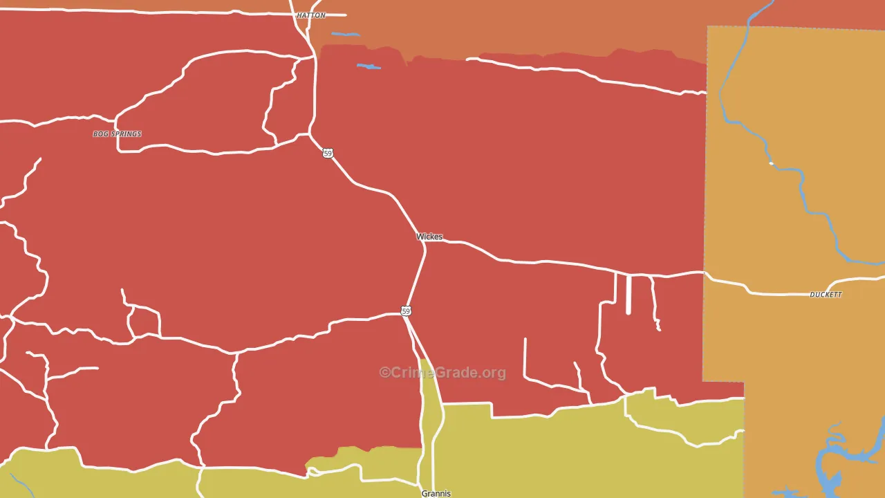 71973, AR Map of Drug-Related Crime Rates