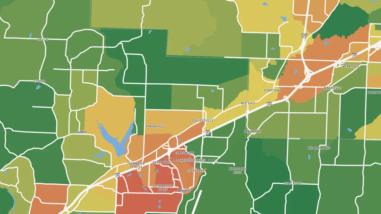 72002, AR Map of Drug-Related Crime Rates