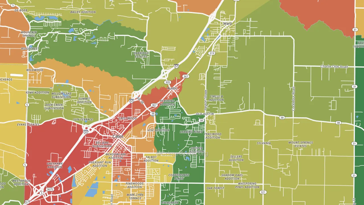 72007, AR Map of Drug-Related Crime Rates