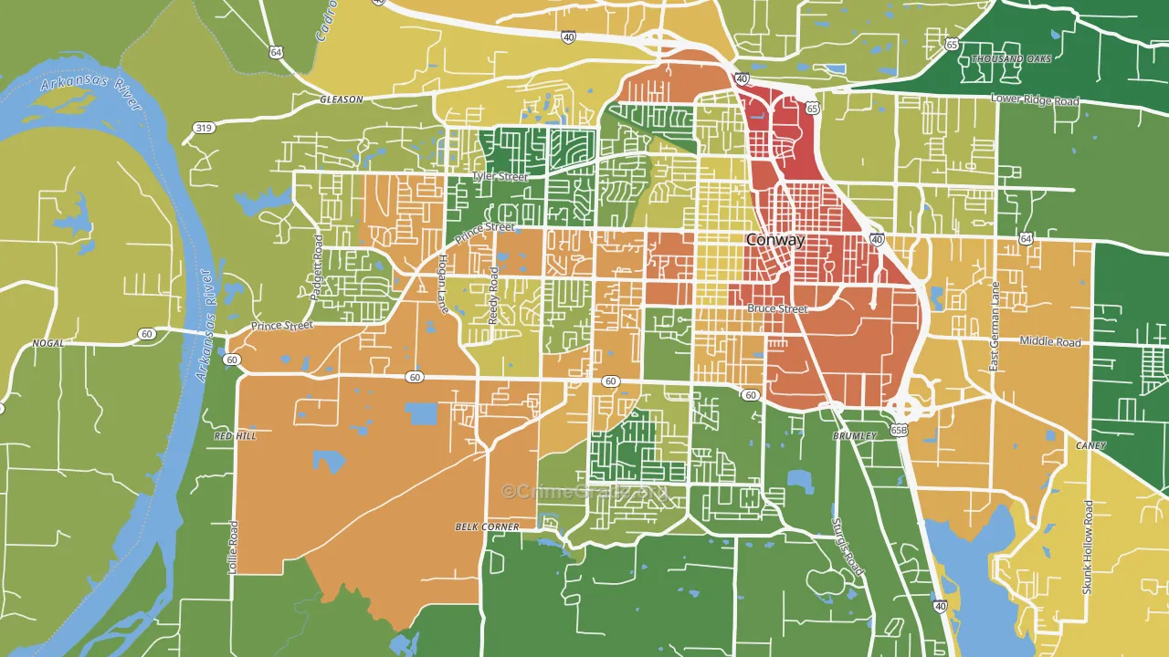 72034, AR Map of Drug-Related Crime Rates