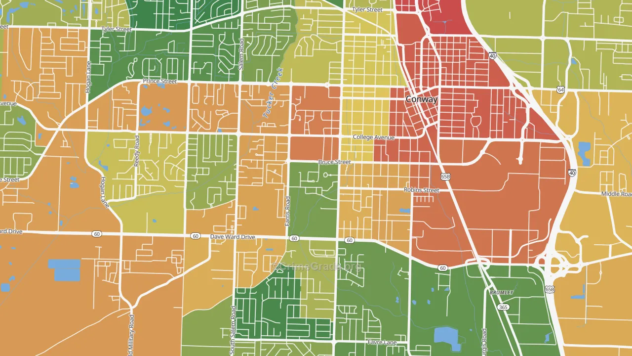 72035, AR Map of Drug-Related Crime Rates