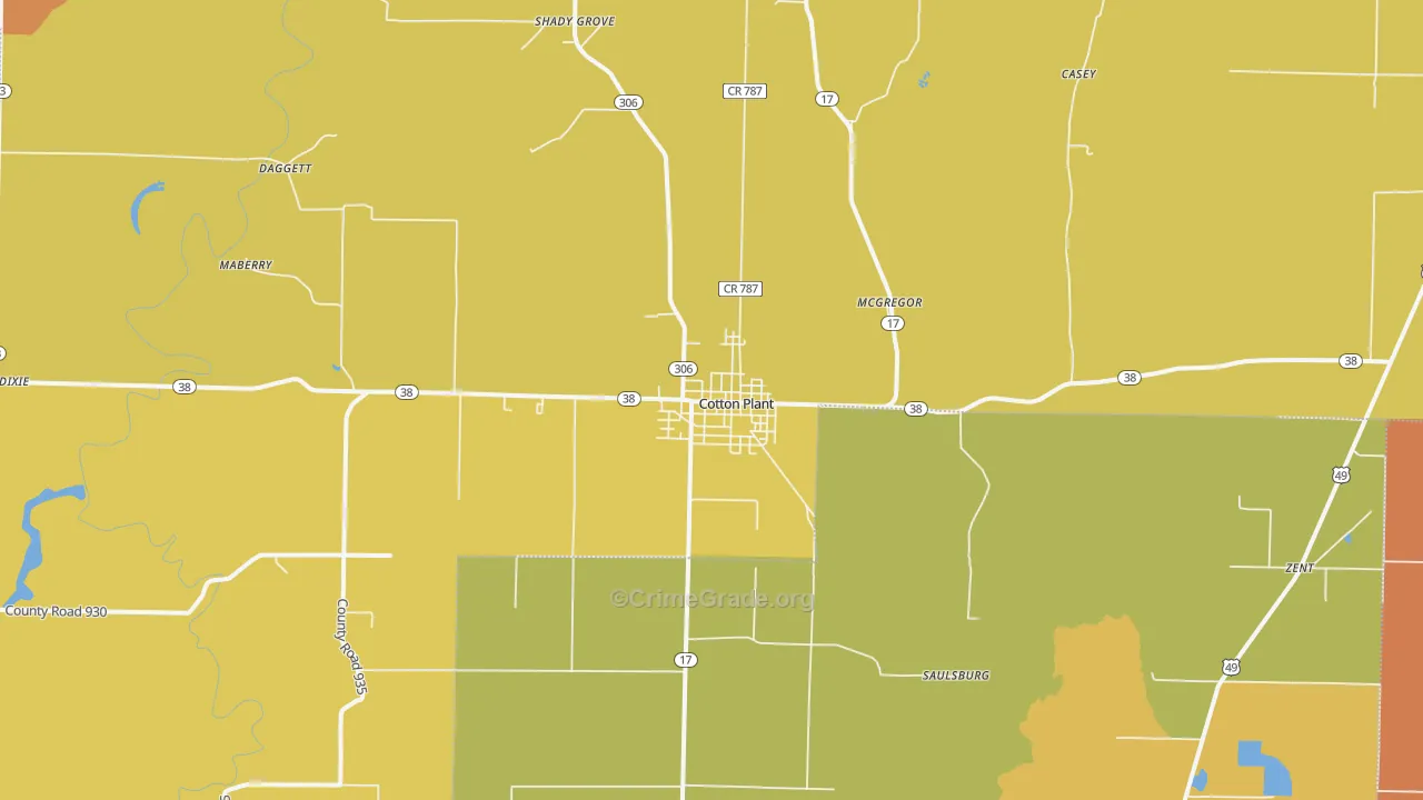 72036, AR Map of Drug-Related Crime Rates