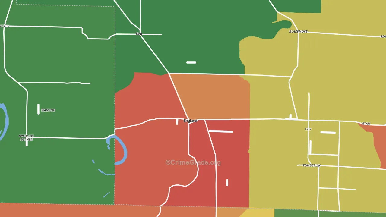 72046, AR Map of Drug-Related Crime Rates