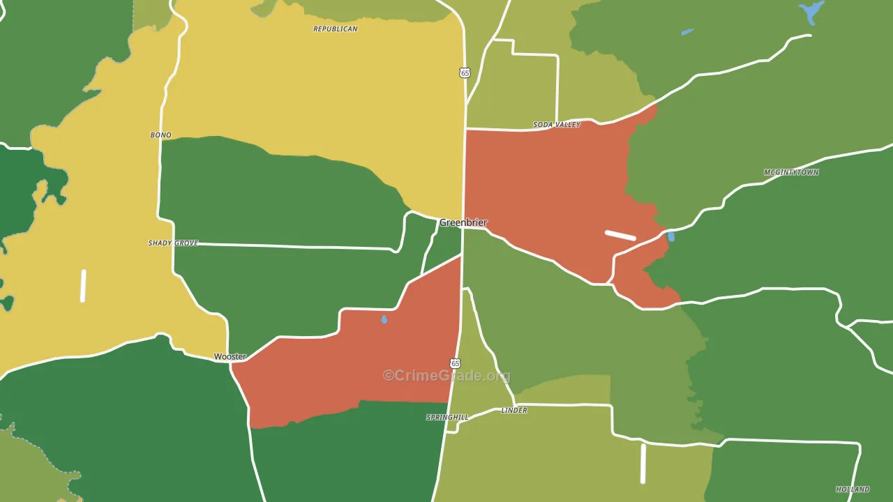 72058, AR Map of Drug-Related Crime Rates