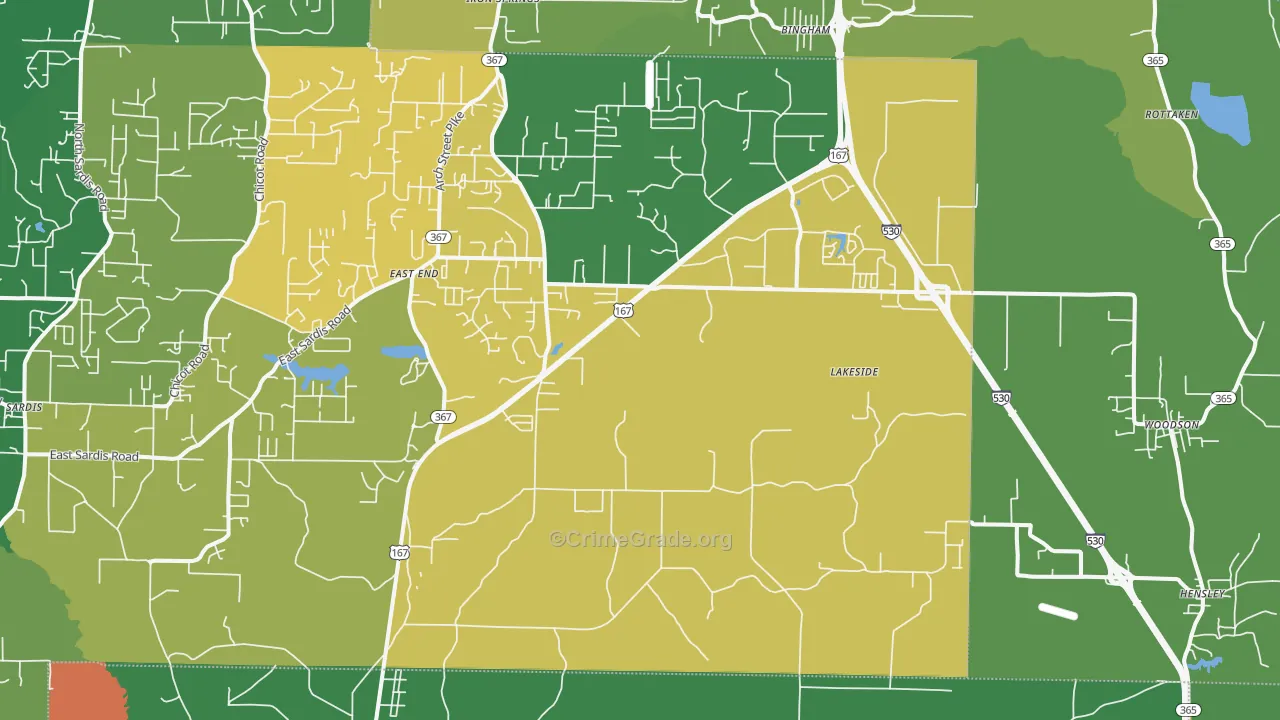 72065, AR Map of Drug-Related Crime Rates
