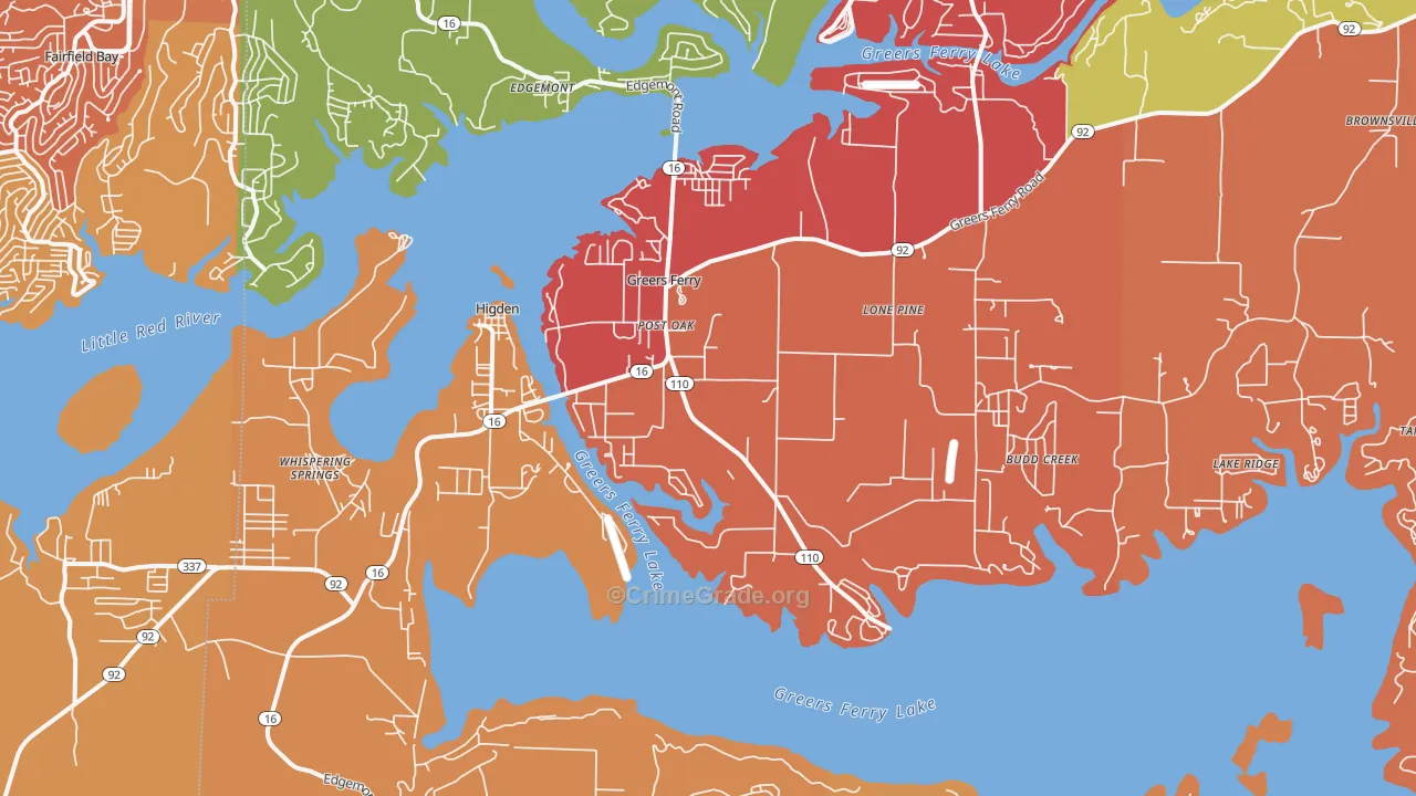 72067, AR Map of Drug-Related Crime Rates