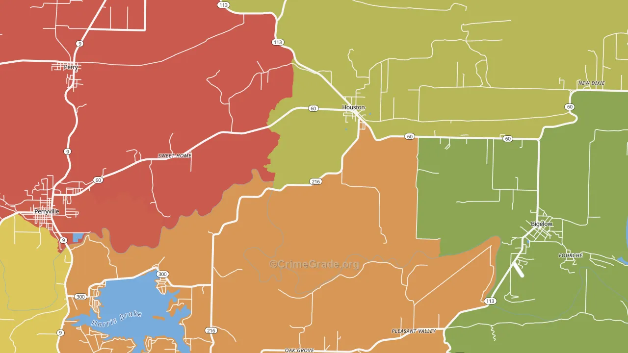 72070, AR Map of Drug-Related Crime Rates