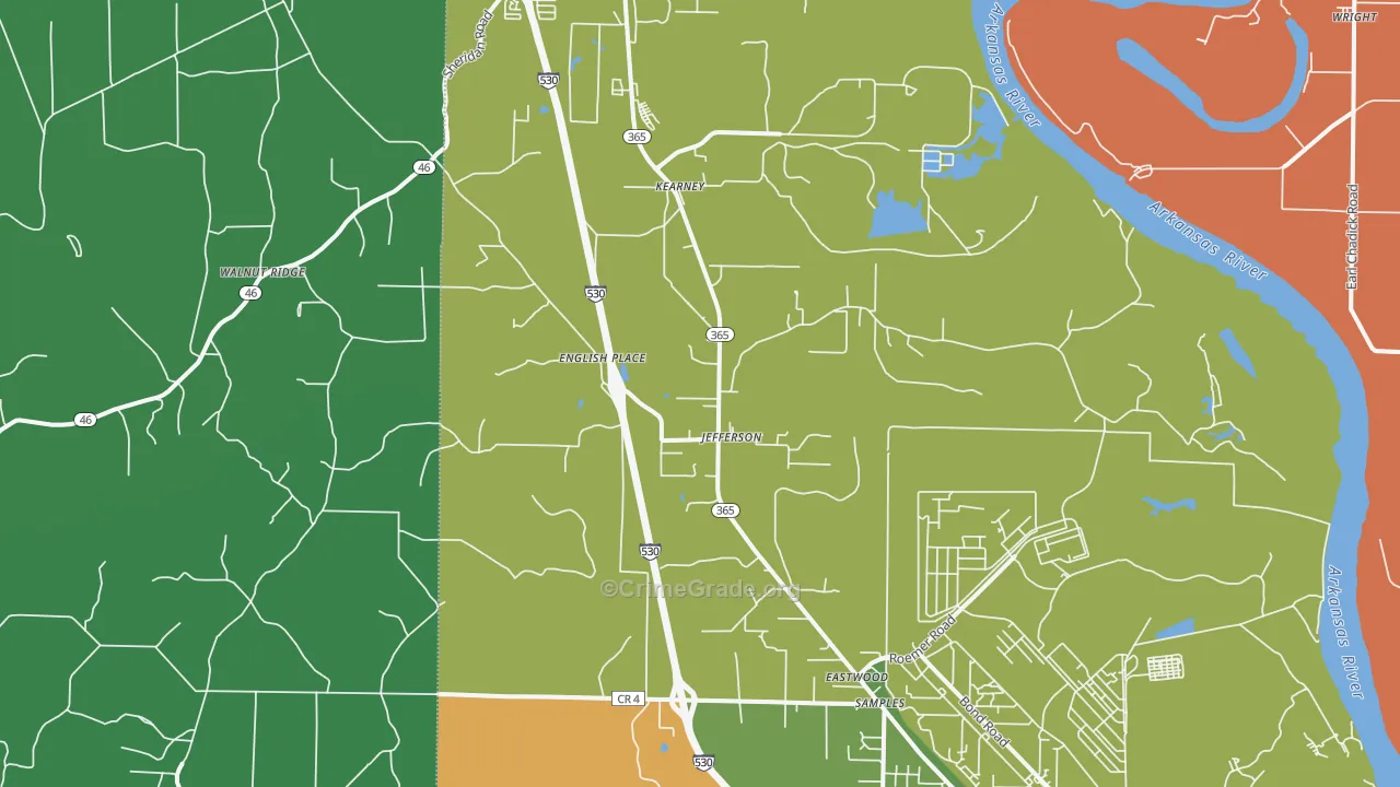 72079, AR Map of Drug-Related Crime Rates