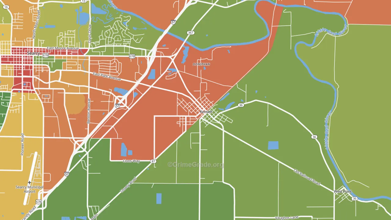 72082, AR Map of Drug-Related Crime Rates