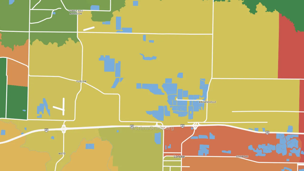 72086, AR Map of Drug-Related Crime Rates