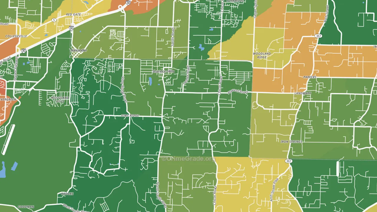 72103, AR Map of Drug-Related Crime Rates