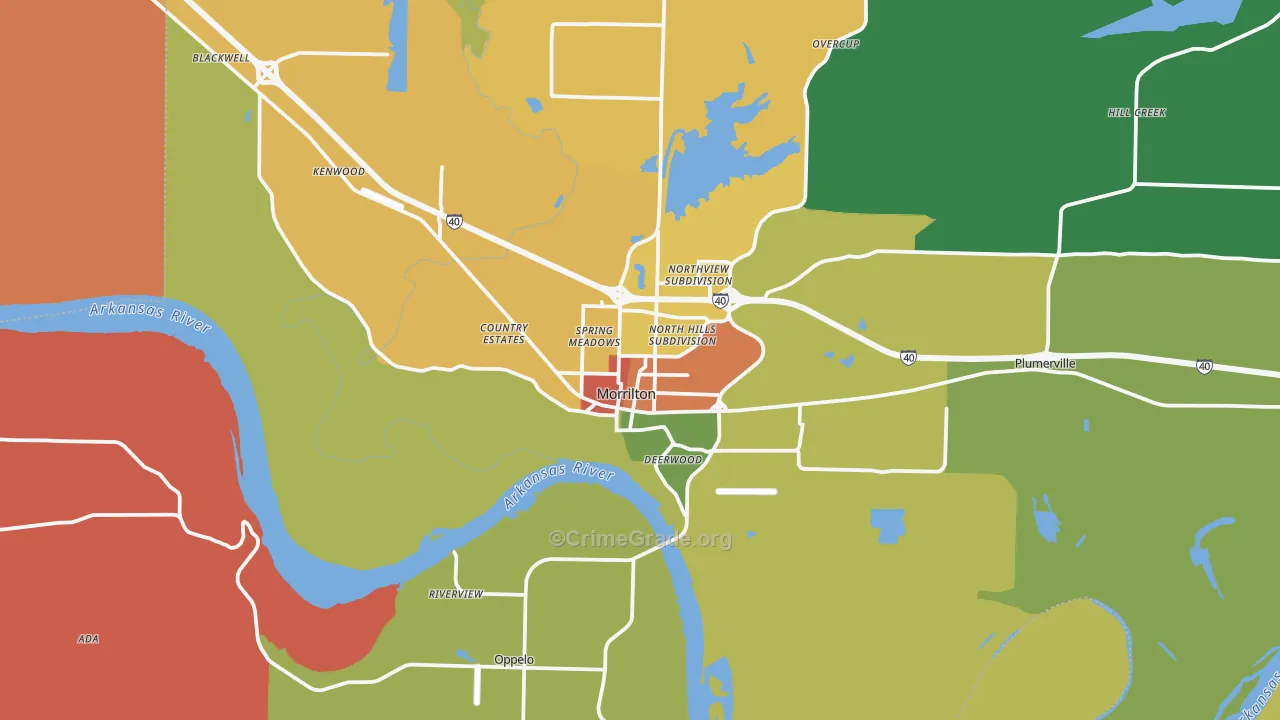 72110, AR Map of Drug-Related Crime Rates