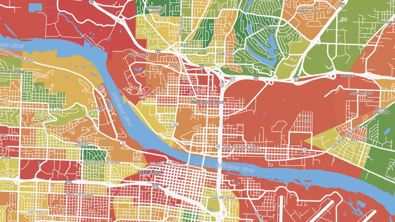 72114, AR Map of Drug-Related Crime Rates