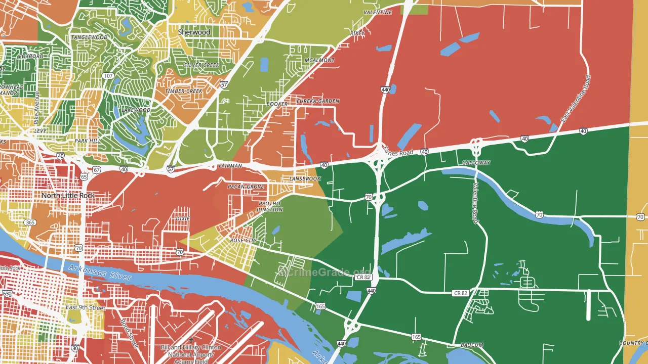 72117, AR Map of Drug-Related Crime Rates