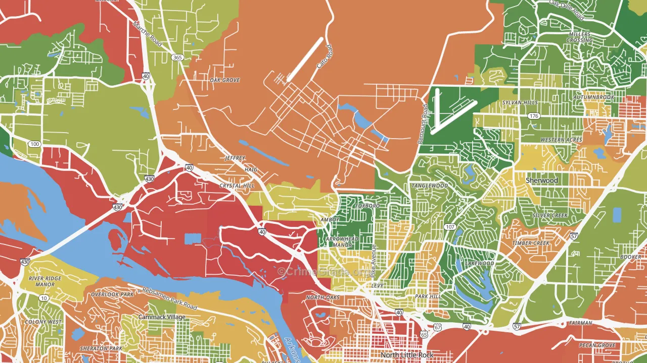 72118, AR Map of Drug-Related Crime Rates