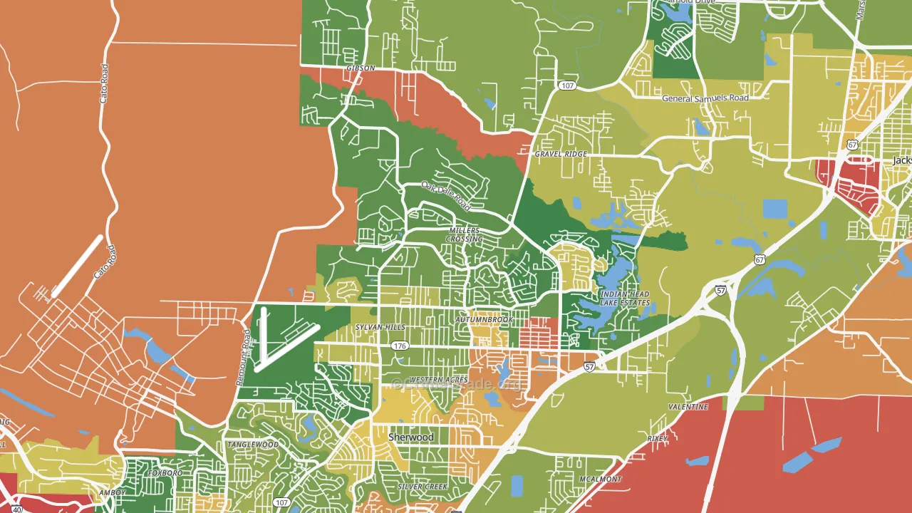 72120, AR Map of Drug-Related Crime Rates