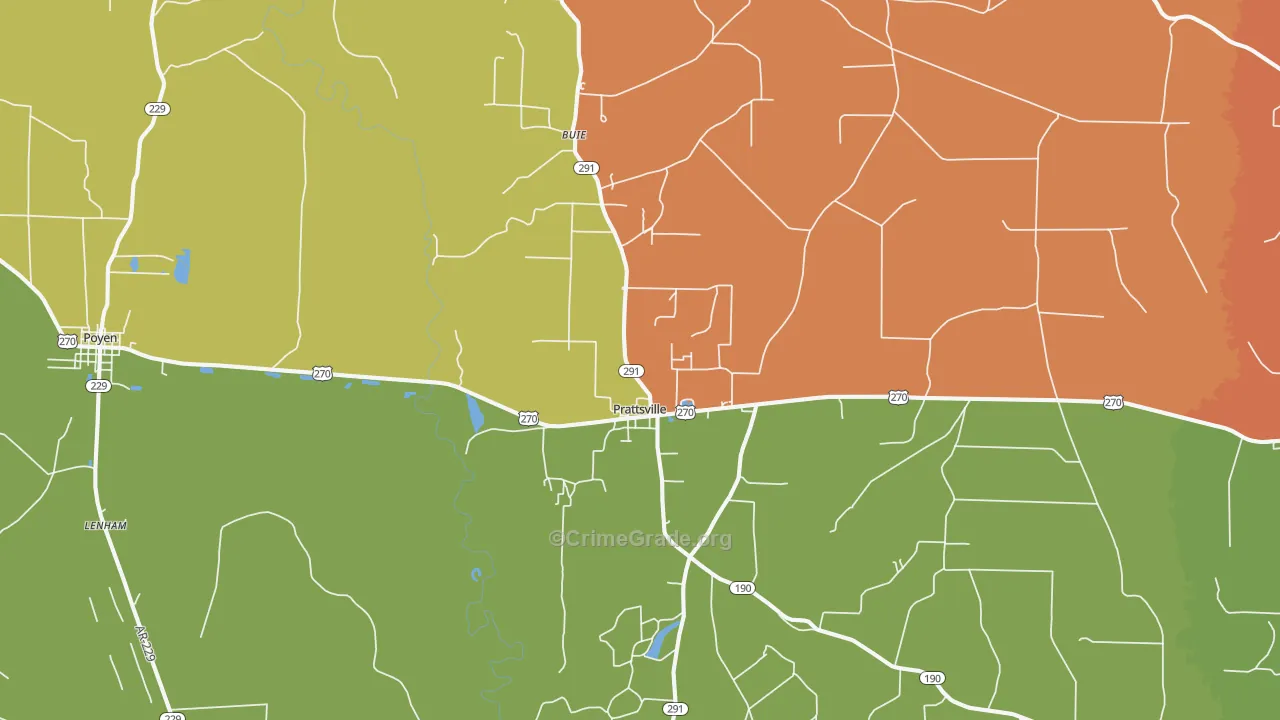 72129, AR Map of Drug-Related Crime Rates