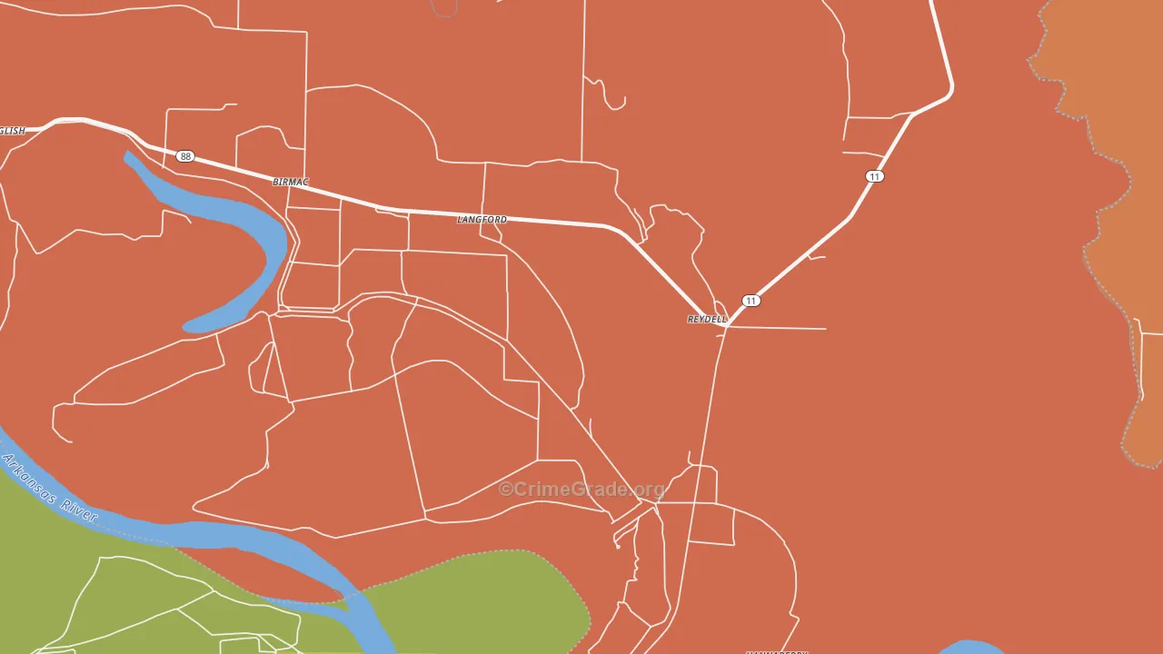 72133, AR Map of Drug-Related Crime Rates