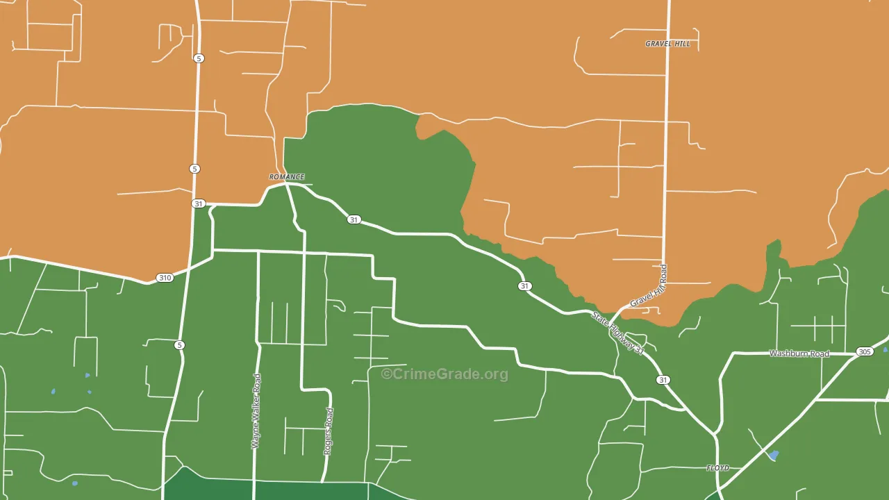 72136, AR Map of Drug-Related Crime Rates
