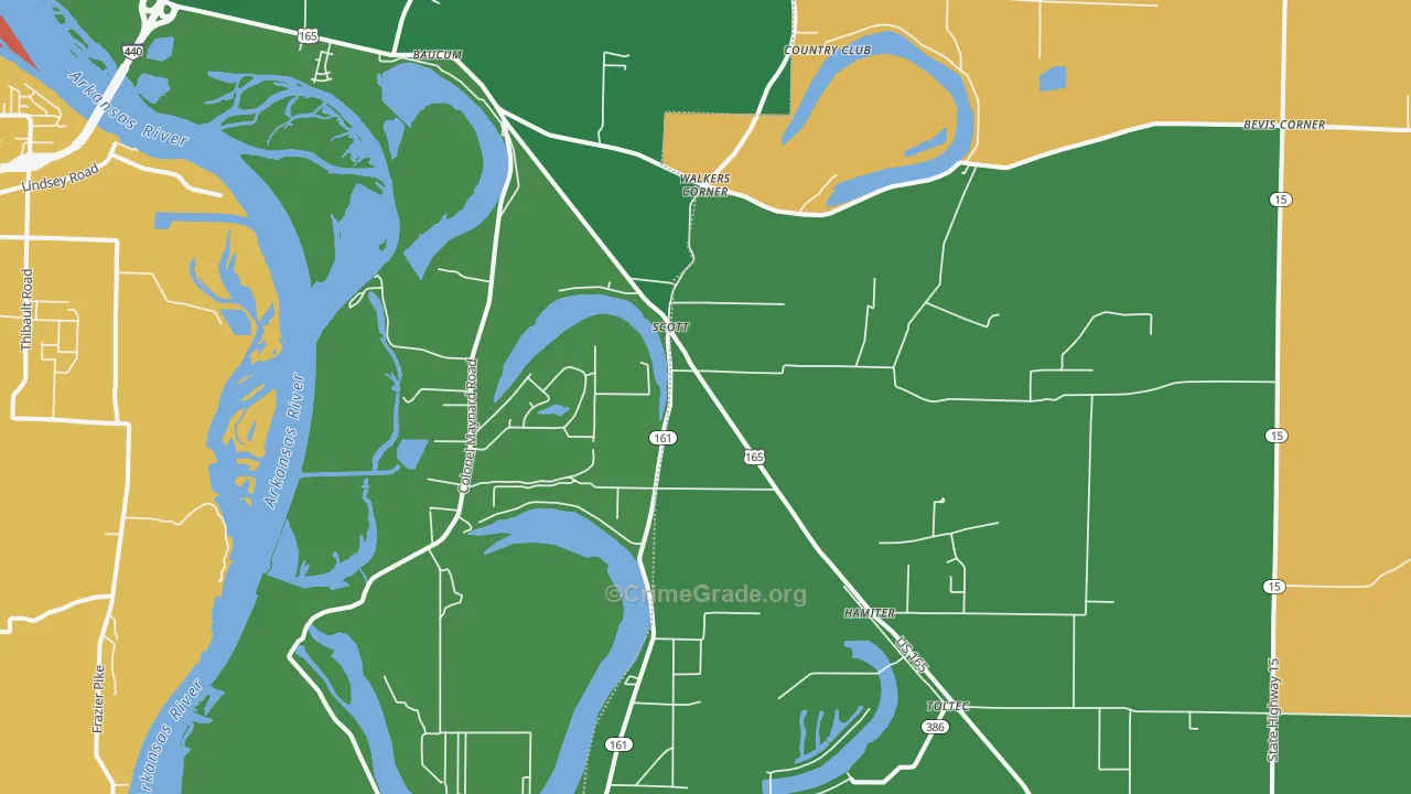 72142, AR Map of Drug-Related Crime Rates