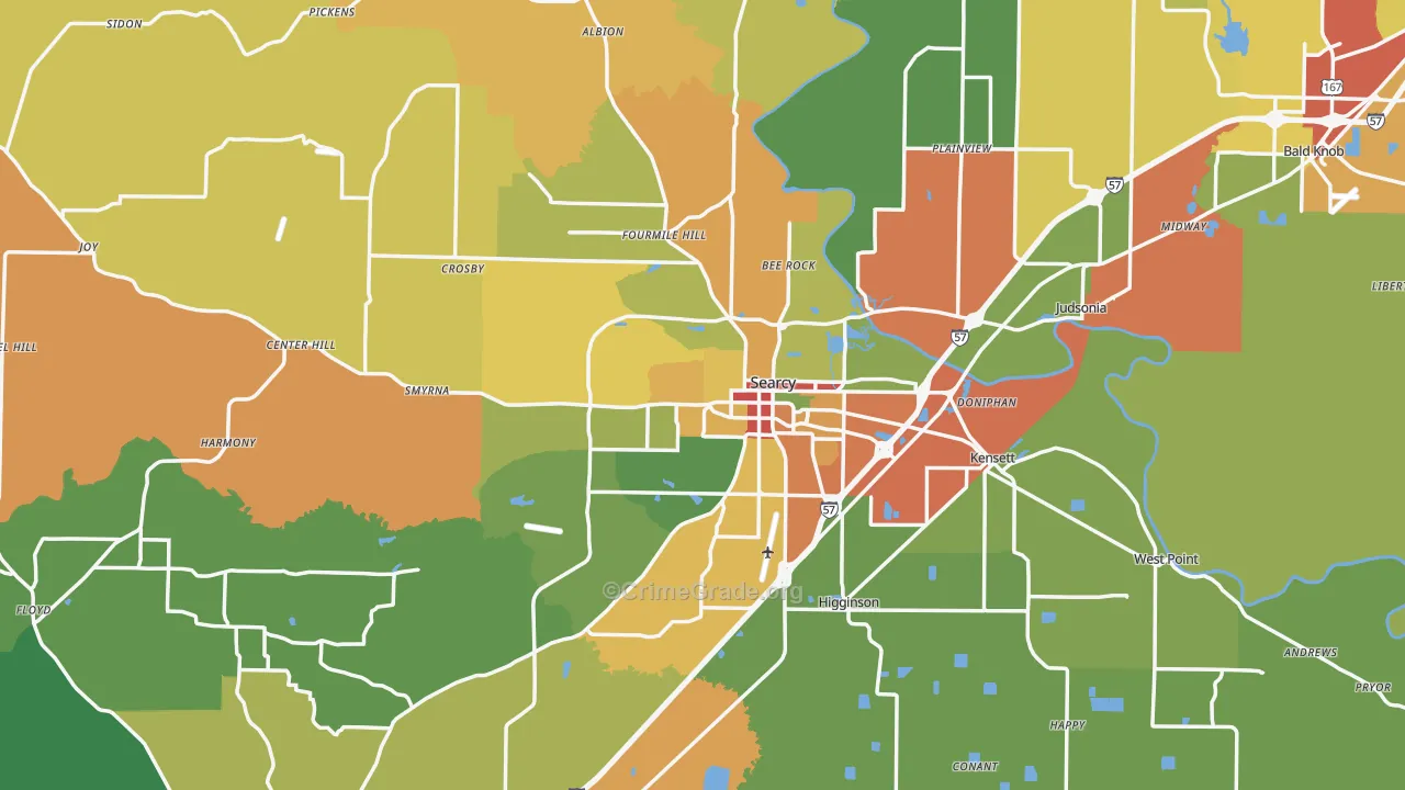 72143, AR Map of Drug-Related Crime Rates