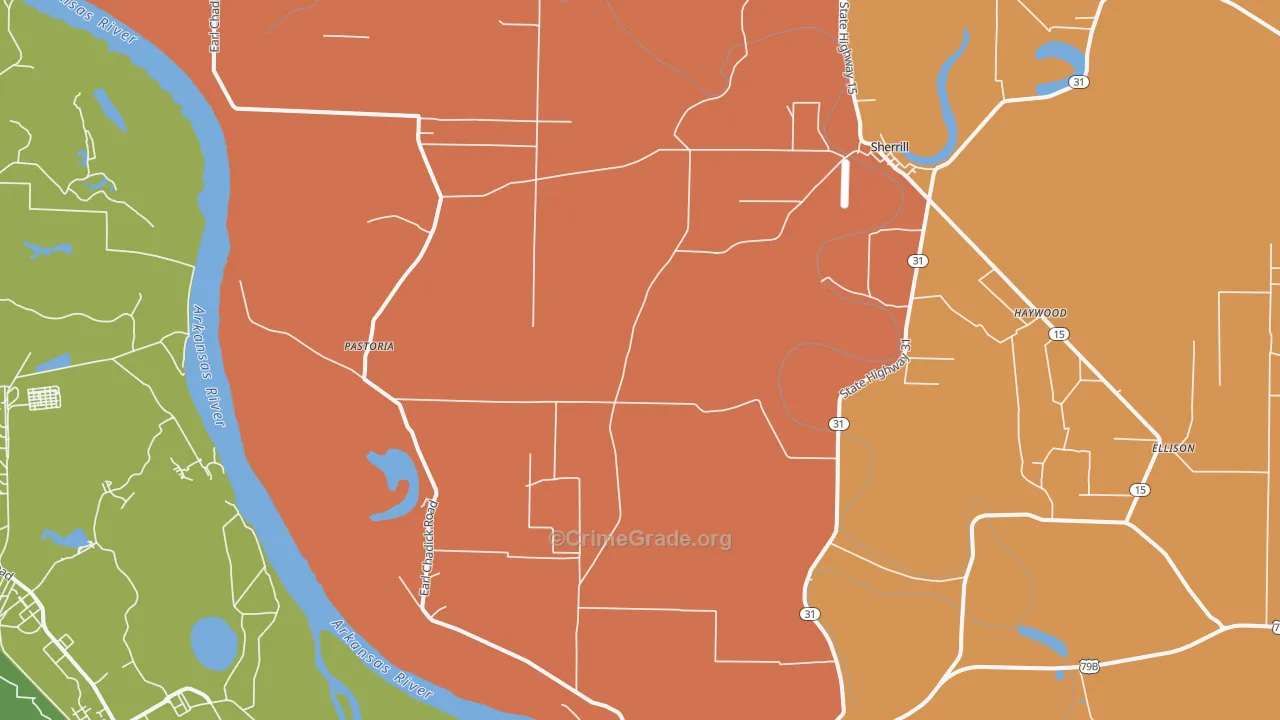 72152, AR Map of Drug-Related Crime Rates