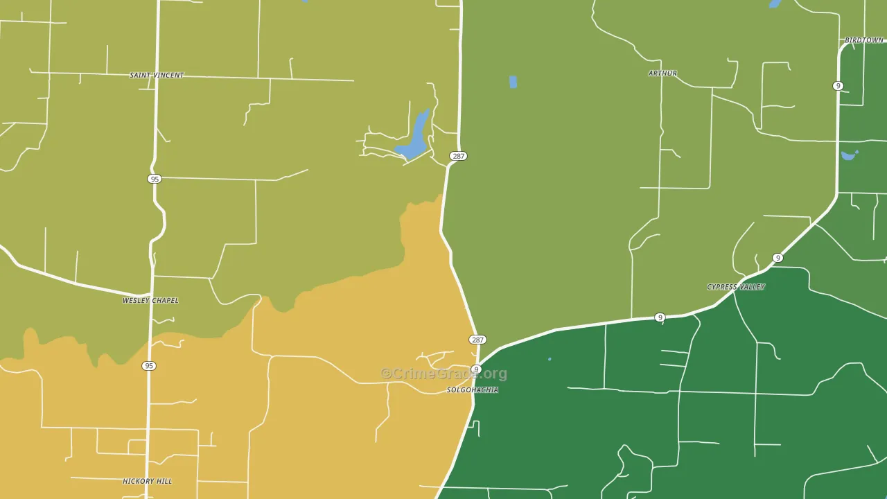 72156, AR Map of Drug-Related Crime Rates