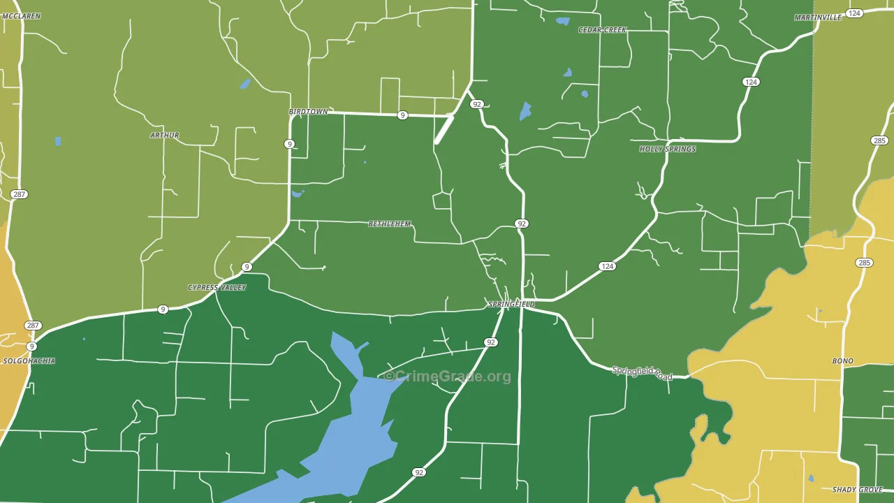 72157, AR Map of Drug-Related Crime Rates