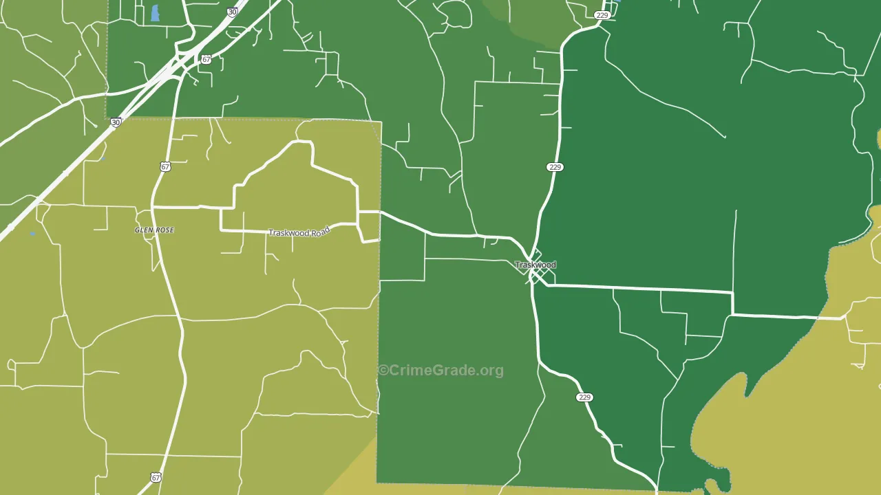 72167, AR Map of Drug-Related Crime Rates