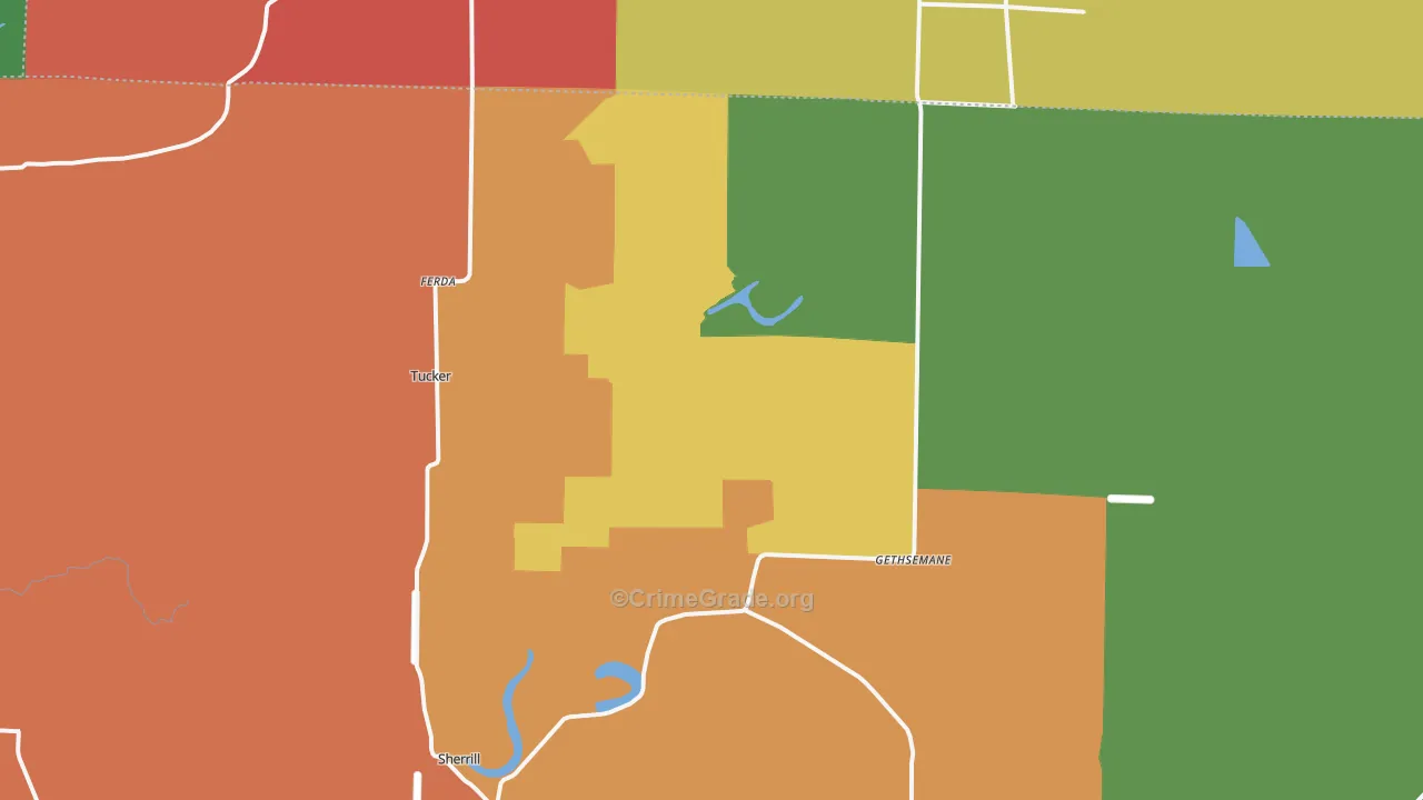 72168, AR Map of Drug-Related Crime Rates