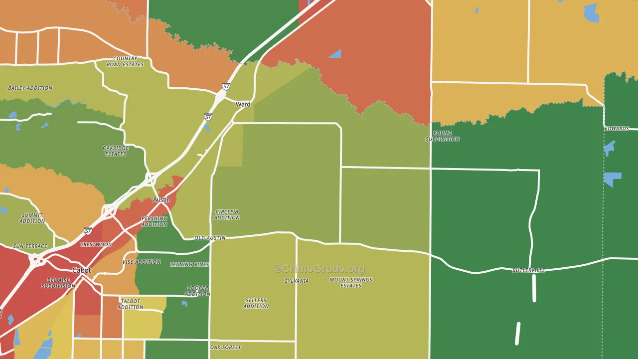 72176, AR Map of Drug-Related Crime Rates