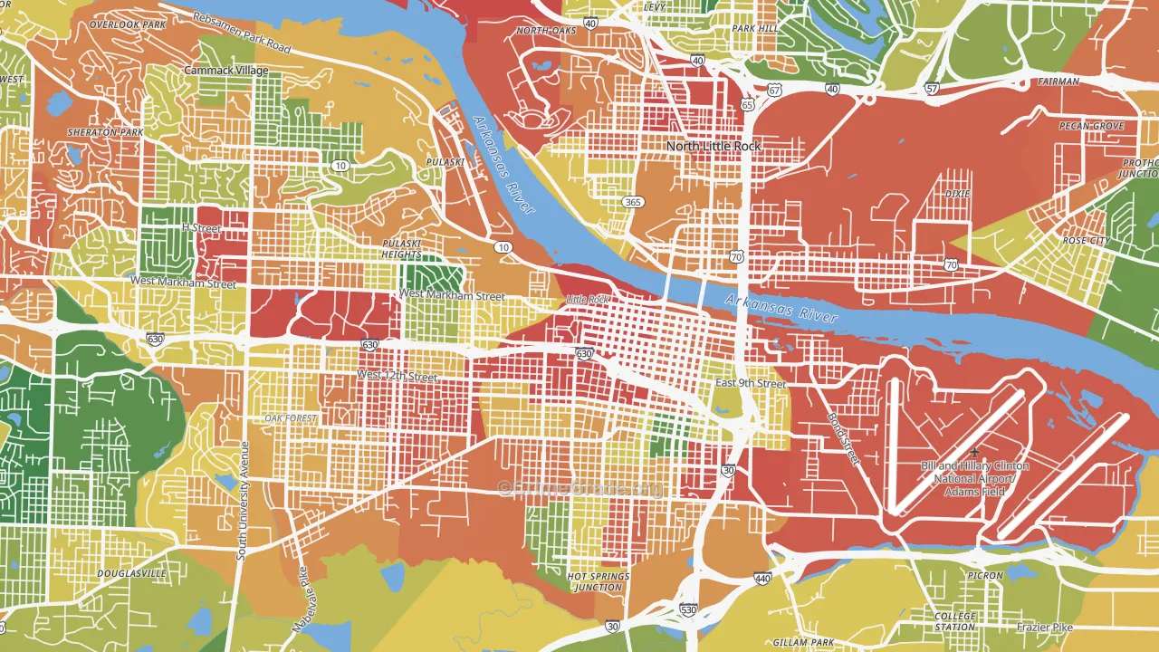 72202, AR Map of Drug-Related Crime Rates