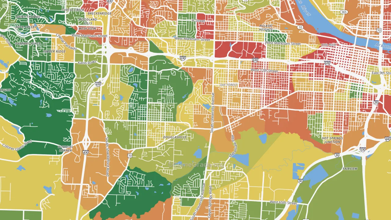 72204, AR Map of Drug-Related Crime Rates