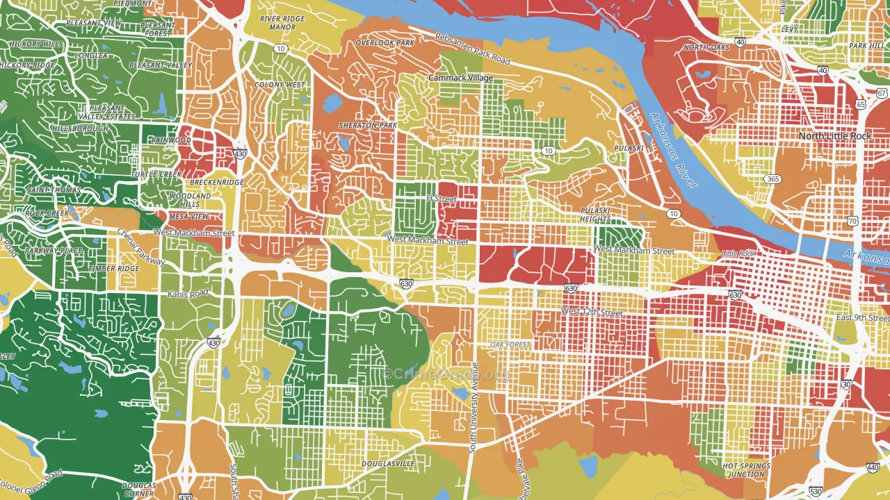 72205, AR Map of Drug-Related Crime Rates