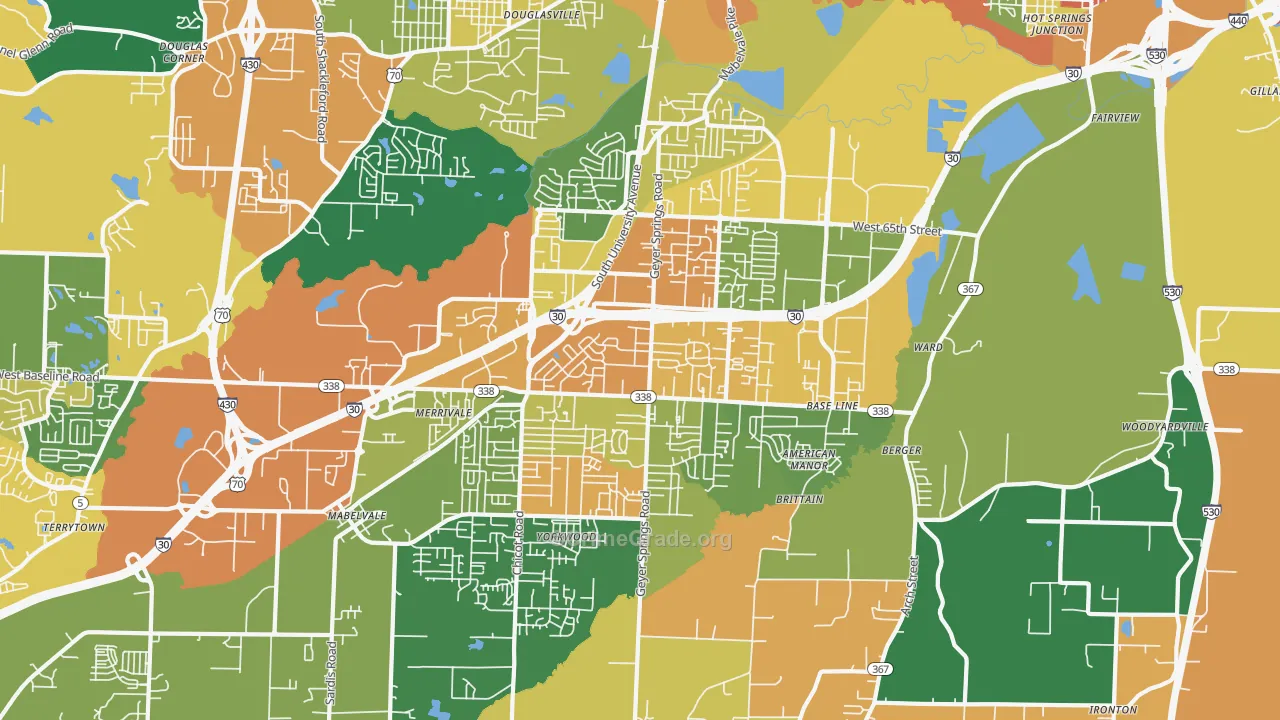 72209, AR Map of Drug-Related Crime Rates