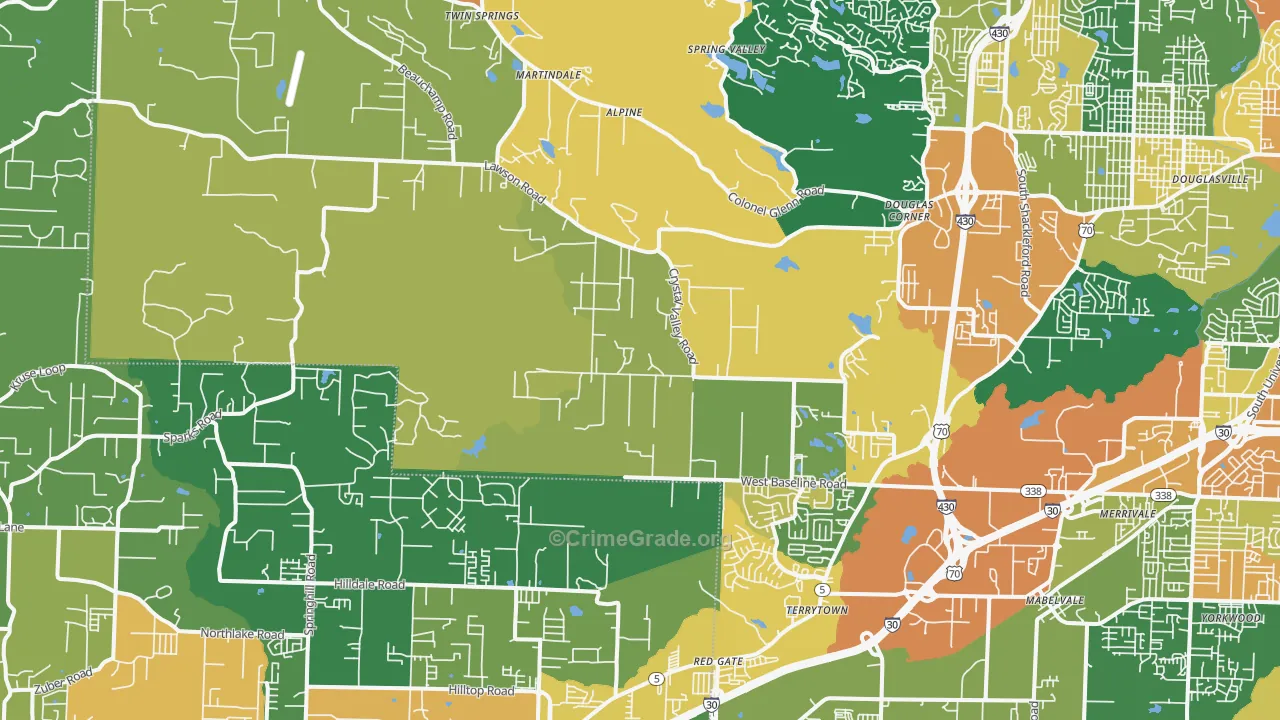 72210, AR Map of Drug-Related Crime Rates