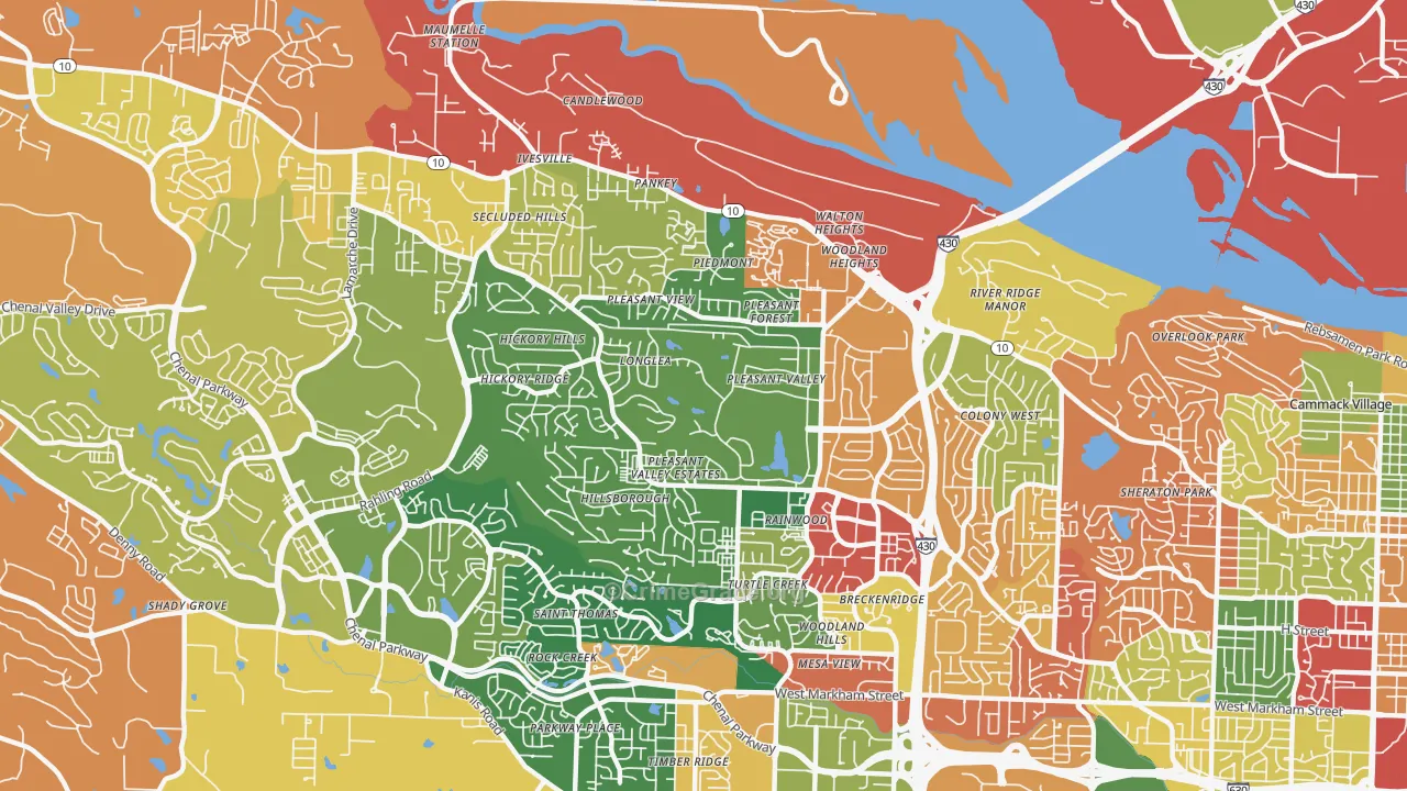 72212, AR Map of Drug-Related Crime Rates